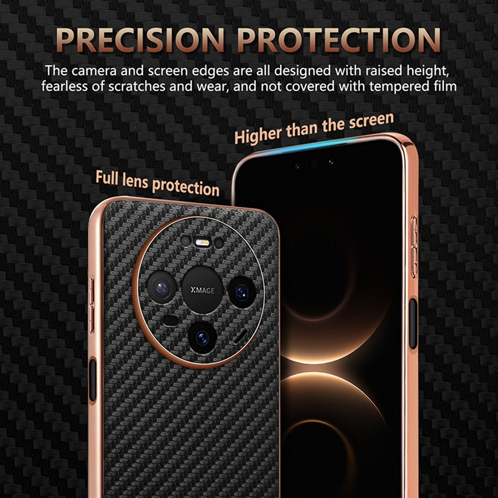 AZNS mobilskal till Huawei Mate 80 Pro / Mate 80 Galvaniserad Kolfiberstruktur PU + TPU mobilskal