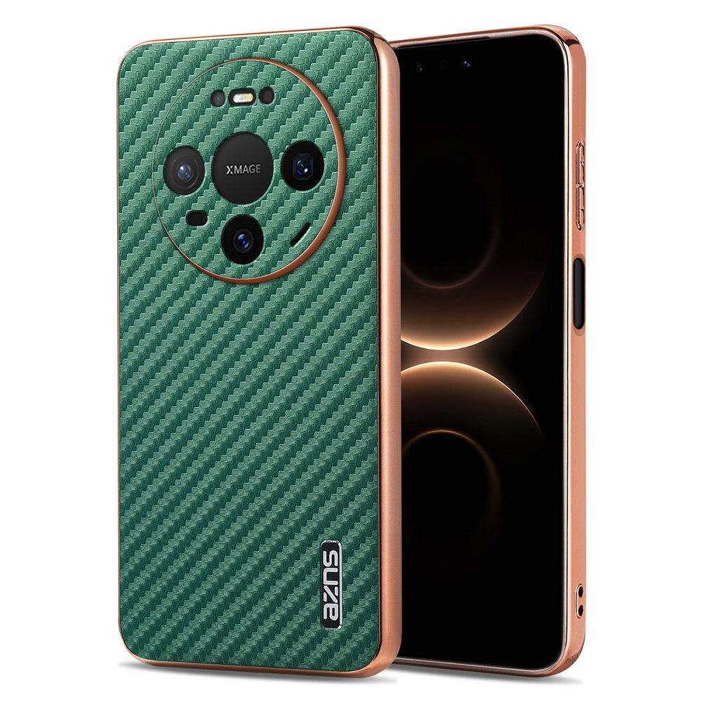 AZNS mobilskal till Huawei Mate 80 Pro / Mate 80 Galvaniserad Kolfiberstruktur PU + TPU mobilskal