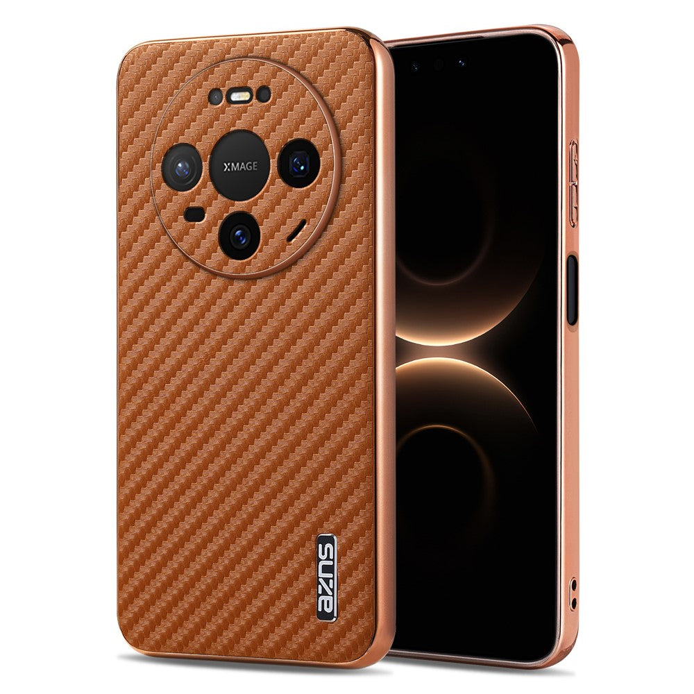 AZNS mobilskal till Huawei Mate 80 Pro / Mate 80 Galvaniserad Kolfiberstruktur PU + TPU mobilskal