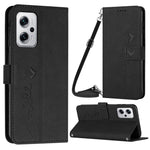 Xiaomi Redmi Note 11T Pro 5G / Note 11T Pro+ 5G / Note 12T Pro 5G / Poco X4 GT 5G / Redmi K50i 5G Plånboksfodral med tryck, PU-läder, stativ, magnetiskt mobilfodral med axelrem