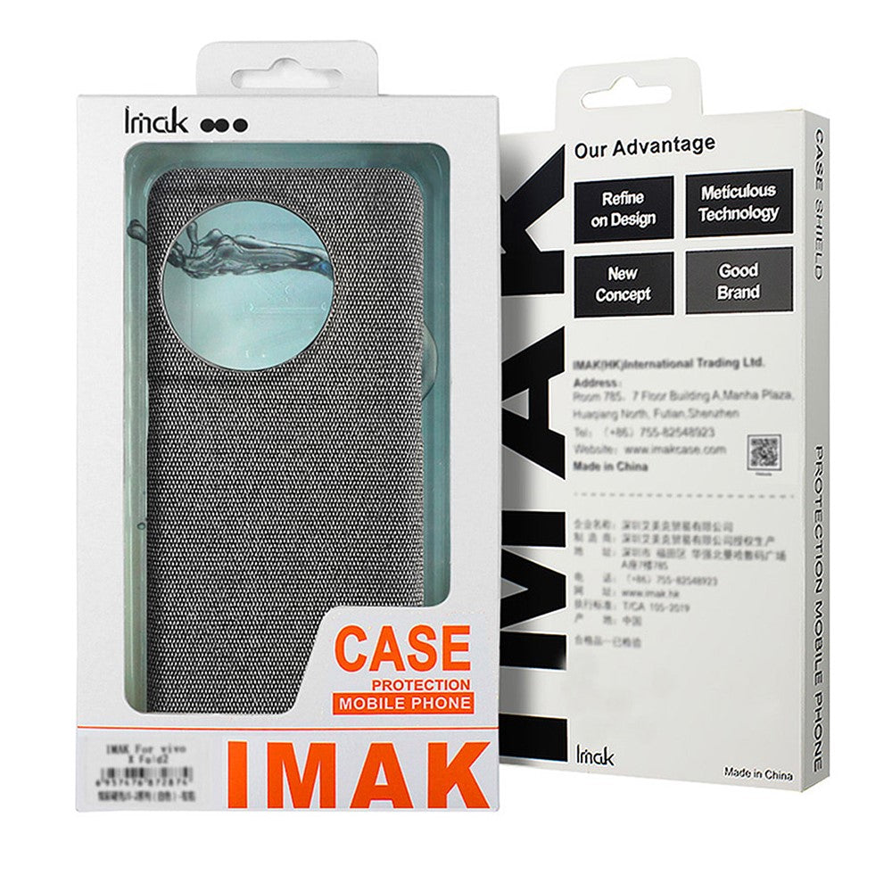 IMAK Ruiyi Series Leather + PC Case for Honor Magic8 Lite 5G / X9d 5G / X70 5G Fabric Texture Phone Back Cover