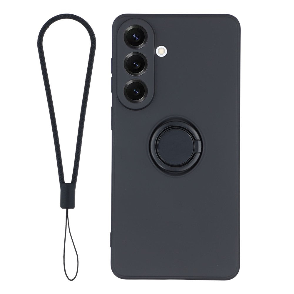 For Samsung Galaxy S26 Silicone Case with Strap Ring Kickstand Phone Cover