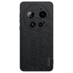 For Xiaomi 17 Ultra 5G Case Wood Texture PU Leather Coated PC TPU Phone Cover