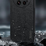 For Xiaomi 17 Ultra 5G Case Wood Texture PU Leather Coated PC TPU Phone Cover
