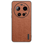 For Xiaomi 17 Ultra 5G Case Wood Texture PU Leather Coated PC TPU Phone Cover