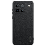 For Honor Win 5G Case Wood Texture PU Leather Coated PC TPU Phone Cover