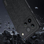 For Honor Win 5G Case Wood Texture PU Leather Coated PC TPU Phone Cover
