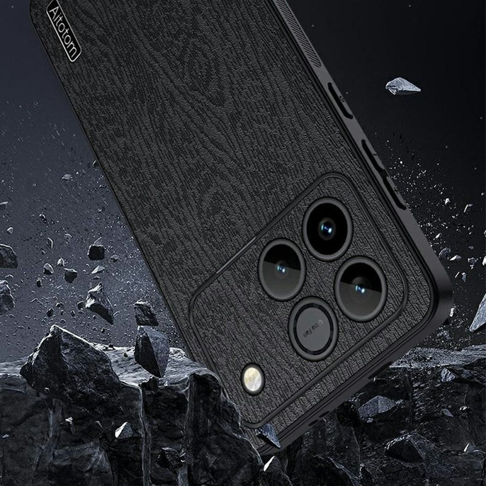 For Honor Win 5G Case Wood Texture PU Leather Coated PC TPU Phone Cover