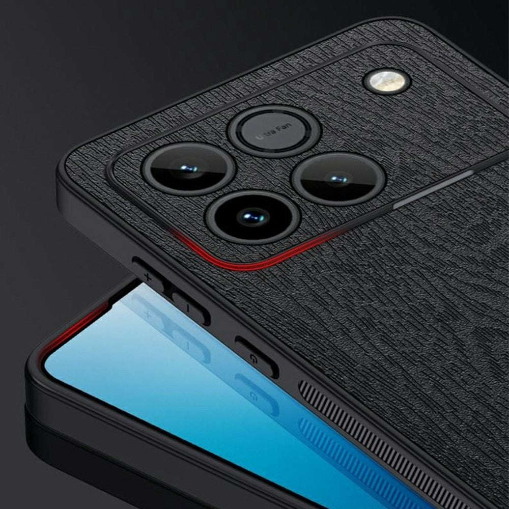 For Honor Win 5G Case Wood Texture PU Leather Coated PC TPU Phone Cover