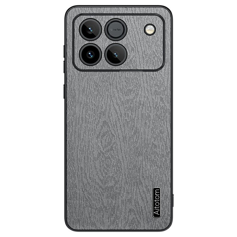 For Honor Win 5G Case Wood Texture PU Leather Coated PC TPU Phone Cover