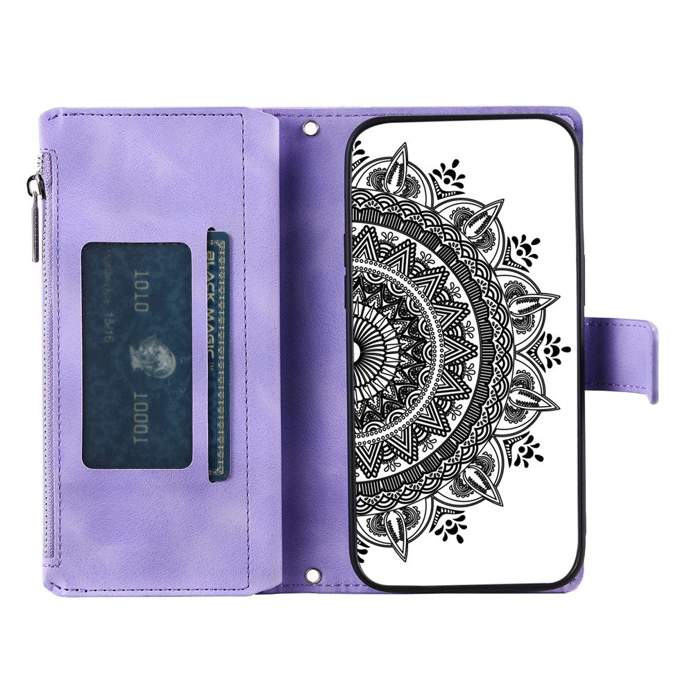 Wallet Case For Honor Play10A 4G / X5c Plus 4G / X5c 4G Mandala Flower Pattern PU Leather Phone Cover with Wrist Strap