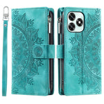 Wallet Case For Honor Play10A 4G  /  X5c Plus 4G  /  X5c 4G Mandala Flower Pattern PU Leather Phone Cover with Wrist Strap