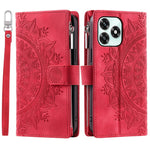 Wallet Case For Honor Play10A 4G / X5c Plus 4G / X5c 4G Mandala Flower Pattern PU Leather Phone Cover with Wrist Strap