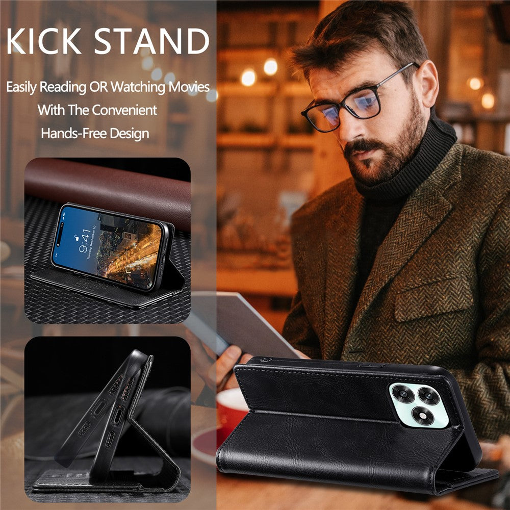 TTUDRCH Style 007 Leather Case For Honor Play10A 4G  /  X5c Plus 4G  /  X5c 4G RFID Blocking Wallet Stand Phone Cover