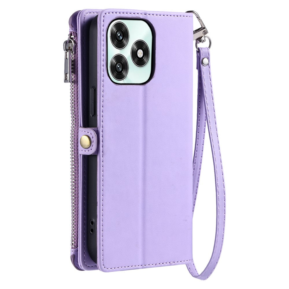 Phone Case For Honor Play10A 4G / X5c Plus 4G / X5c 4G TPU + PU Leather Wallet Phone Cover with Wrist Strap