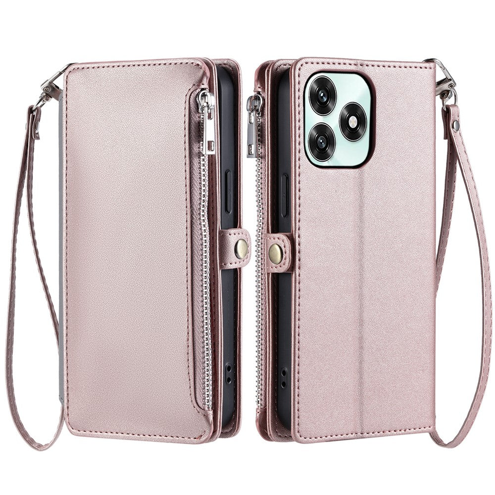 Phone Case For Honor Play10A 4G / X5c Plus 4G / X5c 4G TPU + PU Leather Wallet Phone Cover with Wrist Strap