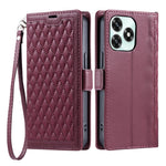 Leather Case For Honor Play10A 4G / X5c Plus 4G / X5c 4G Rhombus Texture Wallet Stand Phone Cover with Wrist Strap