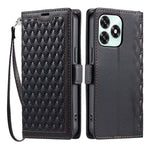 Leather Case For Honor Play10A 4G / X5c Plus 4G / X5c 4G Rhombus Texture Wallet Stand Phone Cover with Wrist Strap