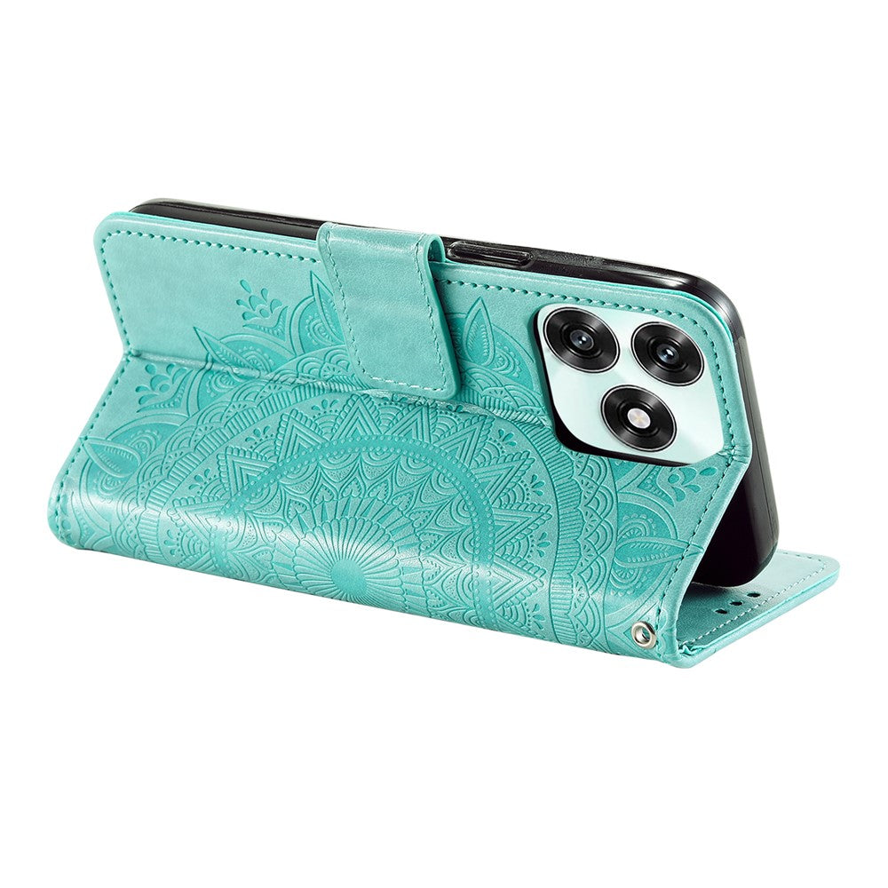 Stand Case For Honor Play10A 4G  /  X5c Plus 4G  /  X5c 4G Imprinted Totem PU Leather Wallet Phone Cover with Wrist Strap