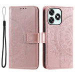 Stand Case For Honor Play10A 4G  /  X5c Plus 4G  /  X5c 4G Imprinted Totem PU Leather Wallet Phone Cover with Wrist Strap