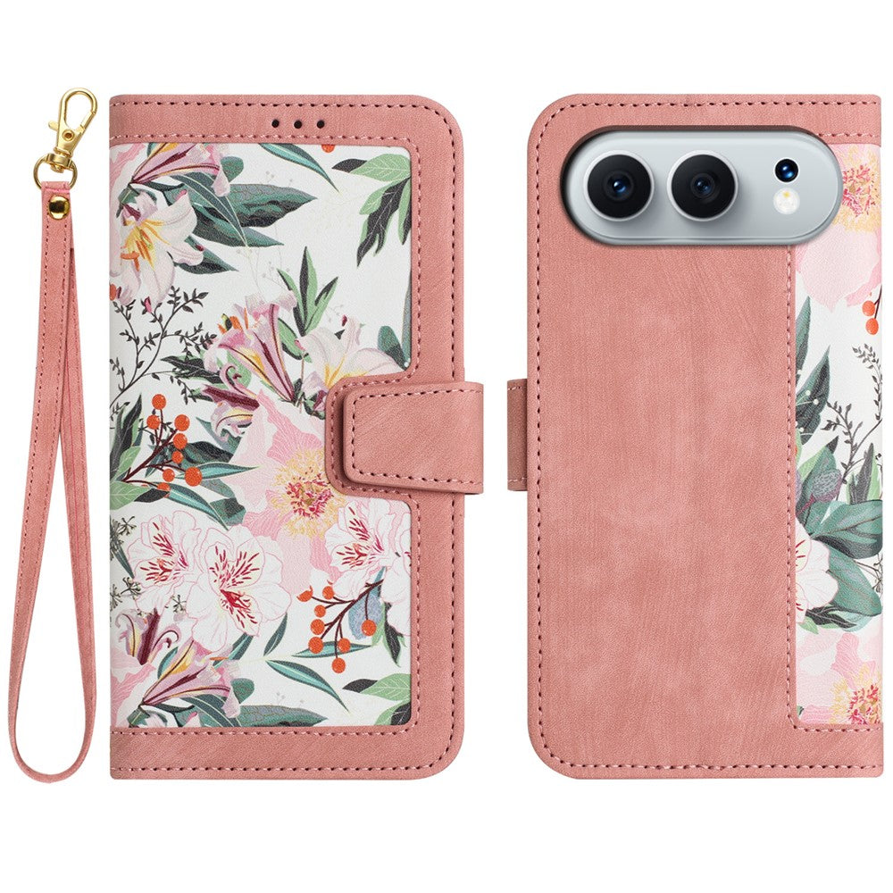 Til Honor 500 5G / 500 Pro 5G Etui i PU-læder med blomstermønster og kortholder
