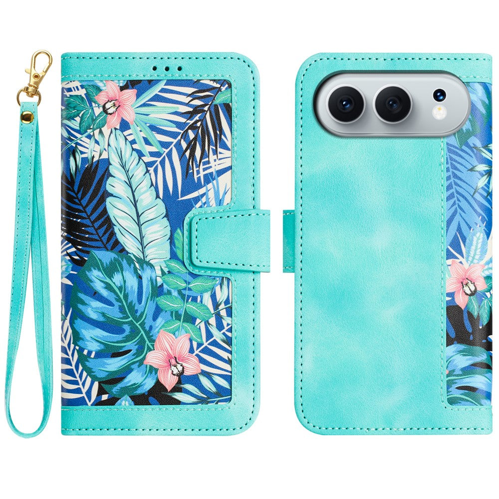 Til Honor 500 5G / 500 Pro 5G Etui i PU-læder med blomstermønster og kortholder