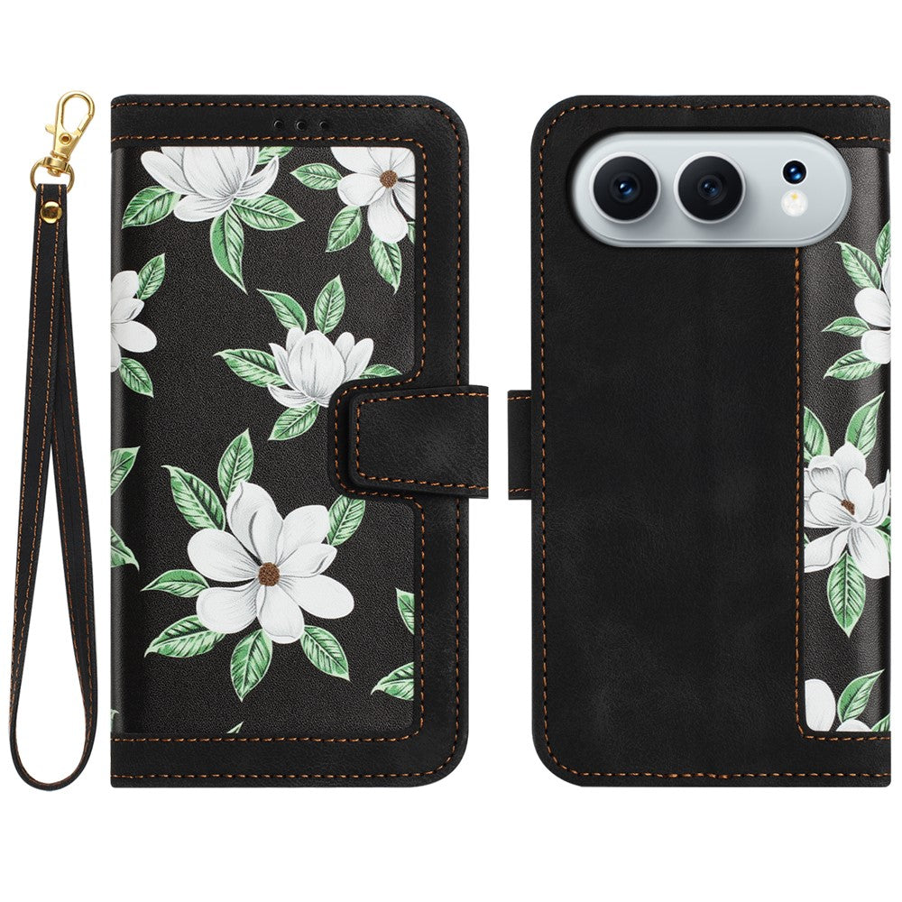 Til Honor 500 5G / 500 Pro 5G Etui i PU-læder med blomstermønster og kortholder