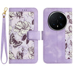 For Honor Magic8 Pro 5G Case PU Leather Floral Phone Cover with Card Slots