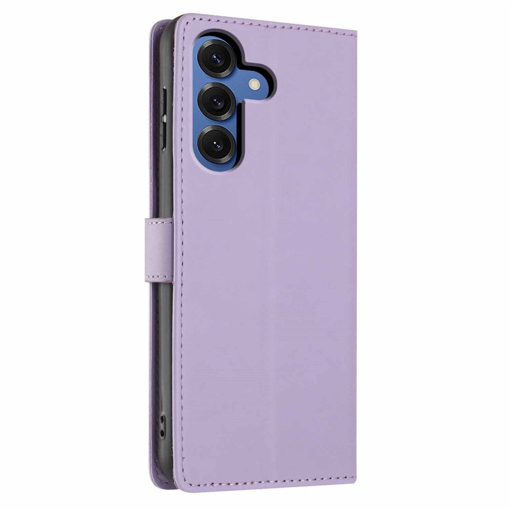 For Samsung Galaxy S26+ Stand Case Tree-and-Cat Pattern PU Leather Wallet Protective Phone Cover with Wrist Strap