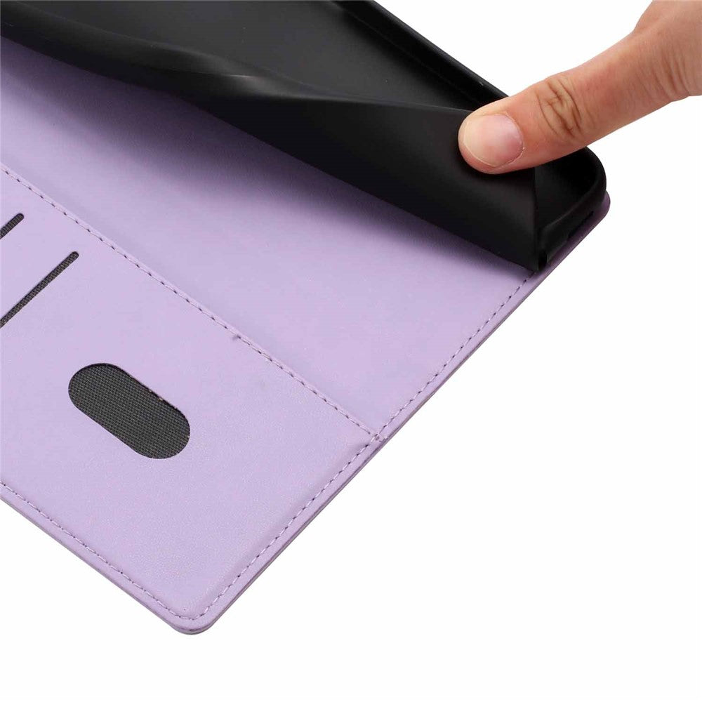 For Samsung Galaxy S26+ Stand Case Tree-and-Cat Pattern PU Leather Wallet Protective Phone Cover with Wrist Strap