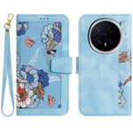 For Honor Magic8 5G Case PU Leather Floral Phone Cover with Card Slots