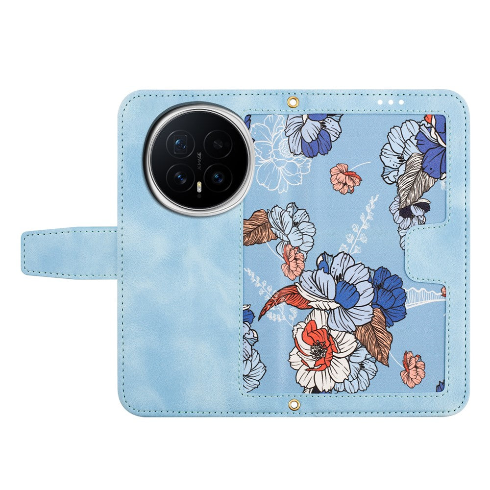 For Honor Magic8 5G Case PU Leather Floral Phone Cover with Card Slots