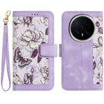 For Honor Magic8 5G Case PU Leather Floral Phone Cover with Card Slots