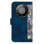 PU Leather Case for Honor Magic8 Lite 5G / X9d 5G / X70 5G Floral Phone Cover with Card Slots