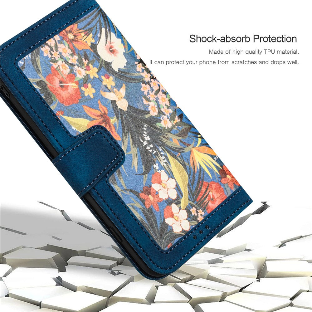 PU Leather Case for Honor Magic8 Lite 5G / X9d 5G / X70 5G Floral Phone Cover with Card Slots