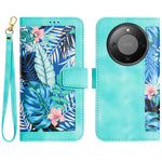 PU Leather Case for Honor Magic8 Lite 5G / X9d 5G / X70 5G Floral Phone Cover with Card Slots