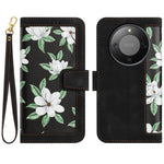 PU Leather Case for Honor Magic8 Lite 5G / X9d 5G / X70 5G Floral Phone Cover with Card Slots