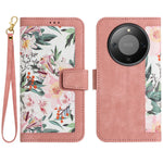 PU Leather Case for Honor Magic8 Lite 5G / X9d 5G / X70 5G Floral Phone Cover with Card Slots