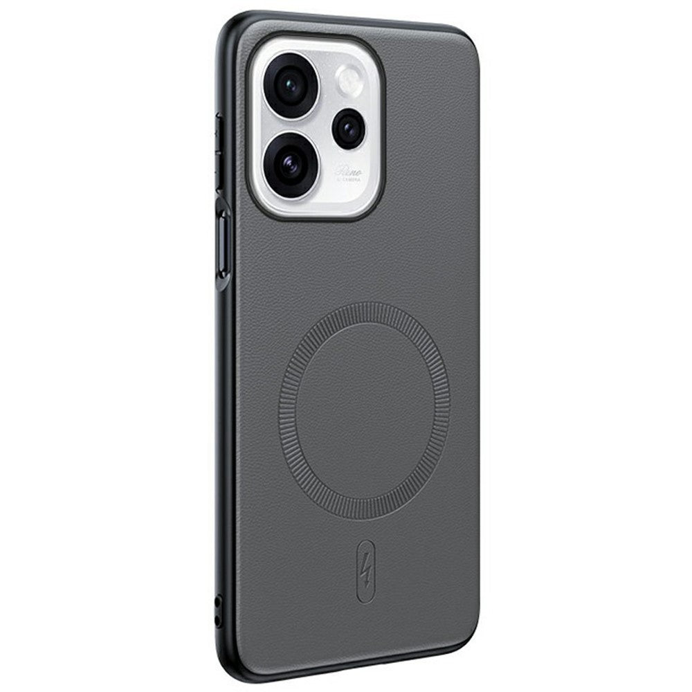 For Oppo Reno15 5G (Global) / Reno15c 5G (China) Magnetic Case Leather Coated TPU + PC Phone Cover