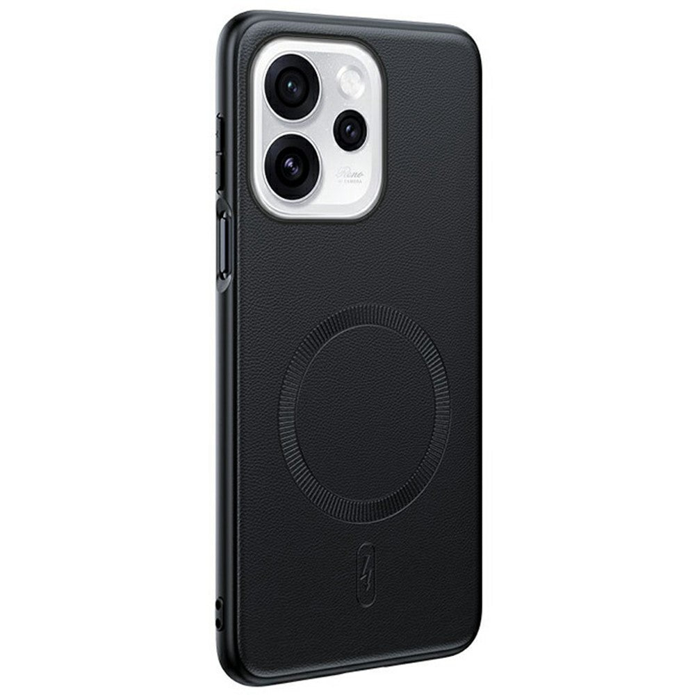 For Oppo Reno15 5G (Global) / Reno15c 5G (China) Magnetic Case Leather Coated TPU + PC Phone Cover