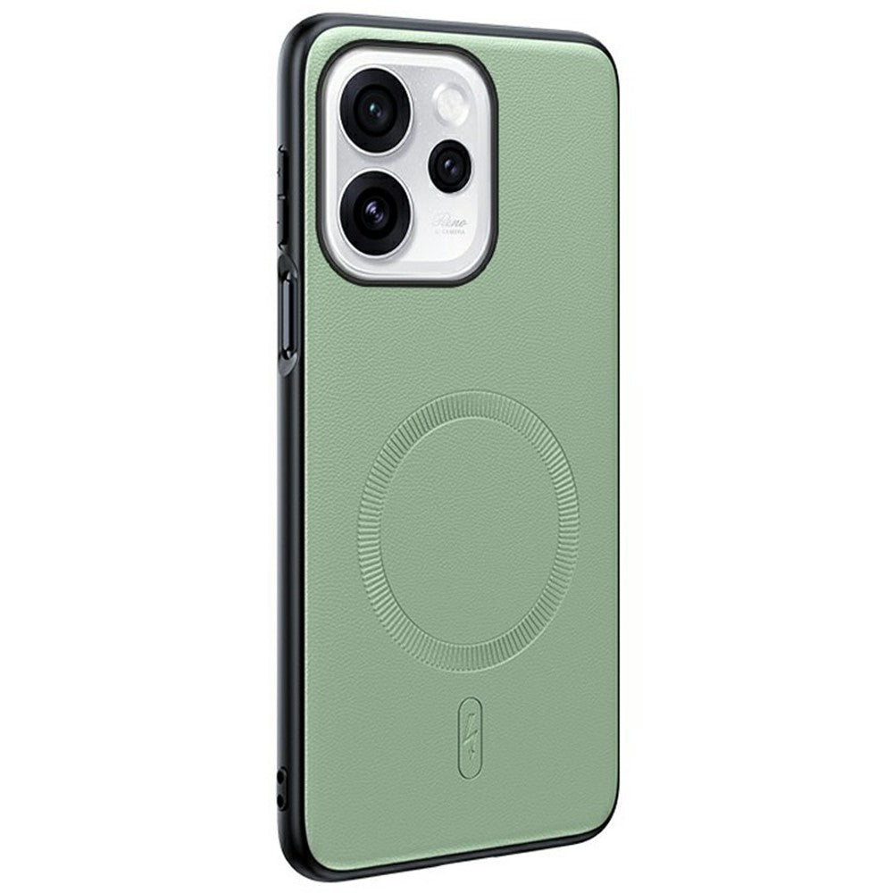 For Oppo Reno15 5G (Global) / Reno15c 5G (China) Magnetic Case Leather Coated TPU + PC Phone Cover