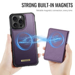 CASEME For iPhone 16 Pro Magnetic Case ME80 Series Leather PC TPU Phone Cover with Detachable Wallet