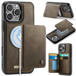 CASEME For iPhone 16 Pro Magnetic Case ME80 Series Leather PC TPU Phone Cover with Detachable Wallet