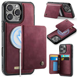 CASEME For iPhone 16 Pro Magnetic Case ME80 Series Leather PC TPU Phone Cover with Detachable Wallet