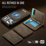 CASEME ME80 Series For iPhone 18 Pro Max / 17 Pro Max Magnetic Case RFID Blocking Leather PC TPU Phone Cover with Detachable Wallet