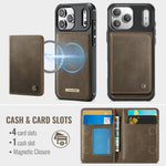 CASEME ME80 Series For iPhone 18 Pro Max / 17 Pro Max Magnetic Case RFID Blocking Leather PC TPU Phone Cover with Detachable Wallet