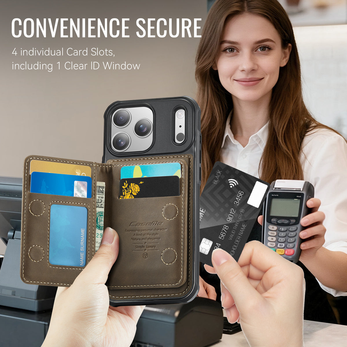 CASEME ME80 Series For iPhone 18 Pro Max / 17 Pro Max Magnetic Case RFID Blocking Leather PC TPU Phone Cover with Detachable Wallet