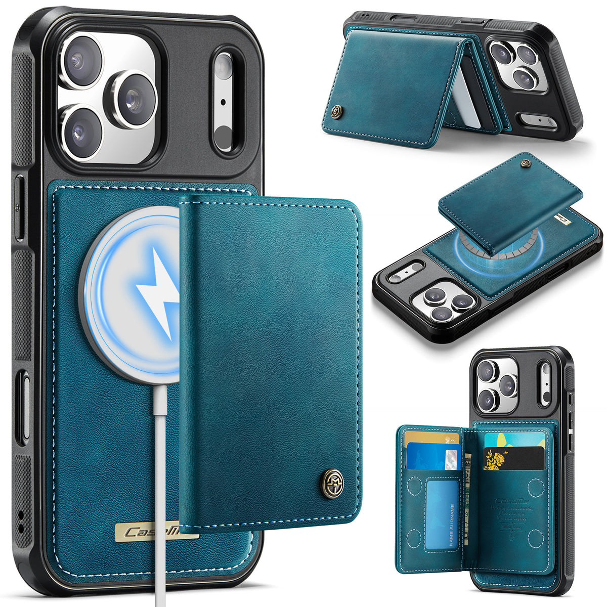 CASEME ME80 Series For iPhone 18 Pro Max / 17 Pro Max Magnetic Case RFID Blocking Leather PC TPU Phone Cover with Detachable Wallet