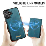 CASEME för iPhone 16 Magnetfodral ME80-serien Läder PC TPU-telefonfodral med avtagbar plånbok