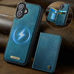 CASEME For iPhone 16 Plus Magnetic Case  ME80 Series Leather PC TPU Phone Cover with Detachable Wallet